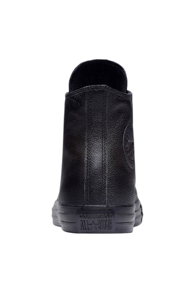 Sporline Converse Chuck Taylor All Star siyah deri yüksek bilekli sneaker arka görünümü