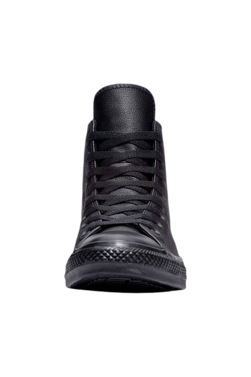 Sporline Converse Chuck Taylor All Star siyah deri yüksek bilekli sneaker, ön görünüm