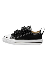 Sporline Converse Chuck Taylor All Star siyah kanvas çocuk spor ayakkabı, cırt cırtlı kolay giyim tasarımı