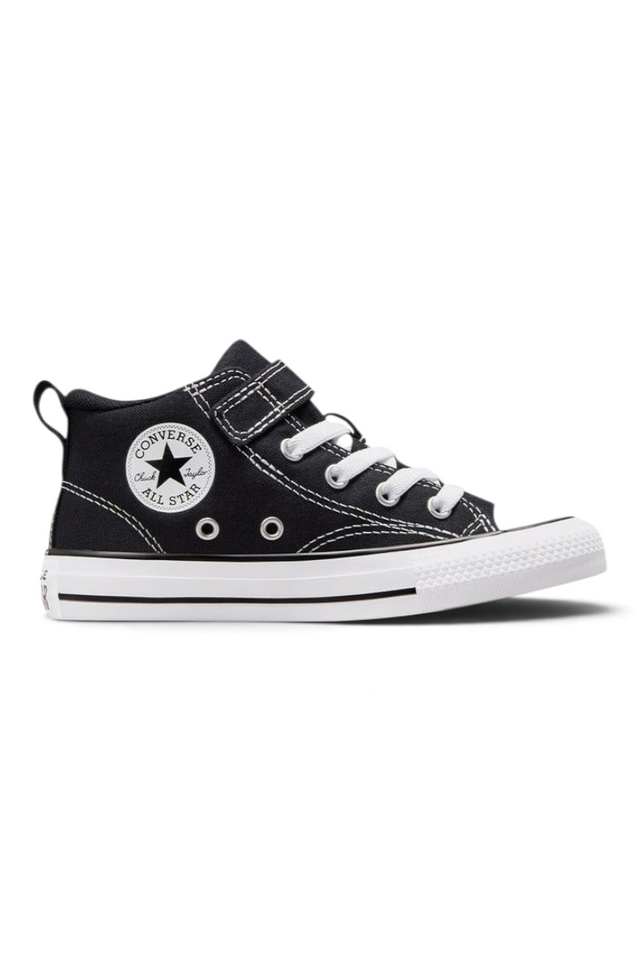 Sporline Converse Chuck Taylor All Star Malden Street siyah kanvas çocuk sneaker, beyaz tabanlı ve cırt cırtlı model
