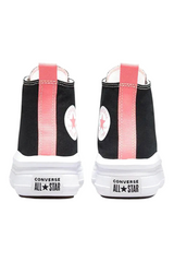 Sporline Converse Chuck Taylor All Star Move siyah pembe kanvas platform çocuk spor ayakkabısı arka görünüm