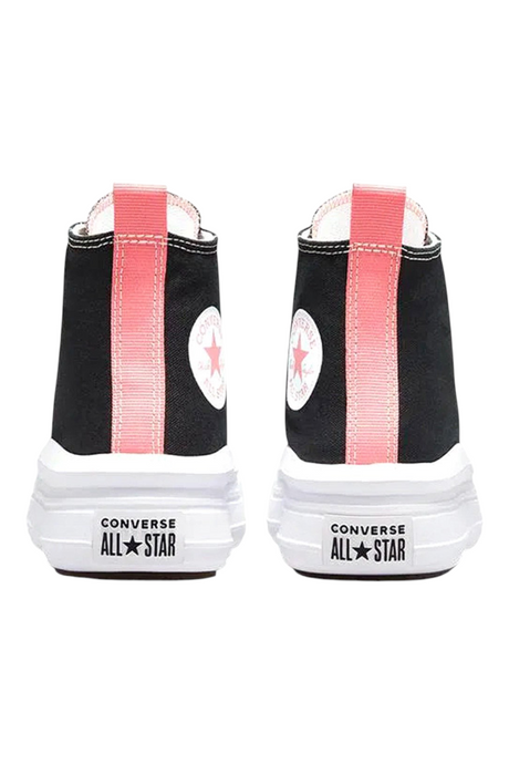 Sporline Converse Chuck Taylor All Star Move siyah pembe kanvas platform çocuk spor ayakkabısı arka görünüm