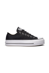 Sporline Converse Chuck Taylor All Star siyah kanvas platform tabanlı bileksiz kadın spor ayakkabı