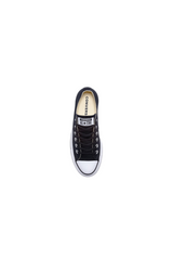 Sporline Converse Chuck Taylor All Star siyah kanvas platform spor ayakkabı, üstten görünüm