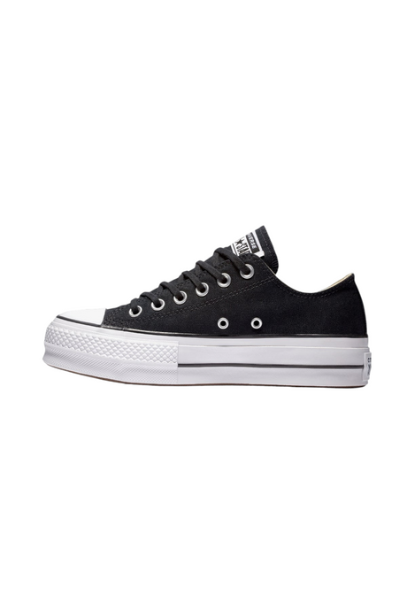 Sporline Converse Chuck Taylor All Star siyah kanvas platform tabanlı bileksiz kadın spor ayakkabı
