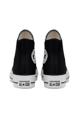 Sporline marka siyah kanvas Converse Chuck Taylor All Star platform tabanlı kadın sneaker ayakkabı arka görünümü