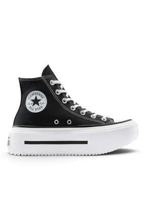 Sporline Converse Chuck Taylor All Star Lift siyah renkli, beyaz kalın platform tabanlı kadın spor ayakkabı