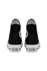 Sporline Converse Chuck Taylor All Star siyah kanvas platform spor ayakkabı arka görünüm