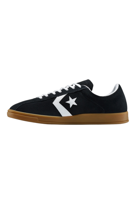 Sporline Converse All Star siyah süet kadın spor ayakkabı, beyaz detaylı ve kauçuk tabanlı retro tasarım