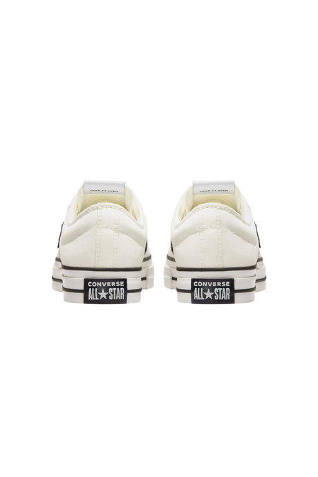 Sporline Converse Star Player 76 eskitilmiş beyaz kanvas spor ayakkabı arka görünümü