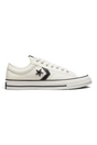Sporline Converse Star Player 76 eskitilmiş beyaz kanvas erkek spor ayakkabı, siyah yıldız detaylı yan profil