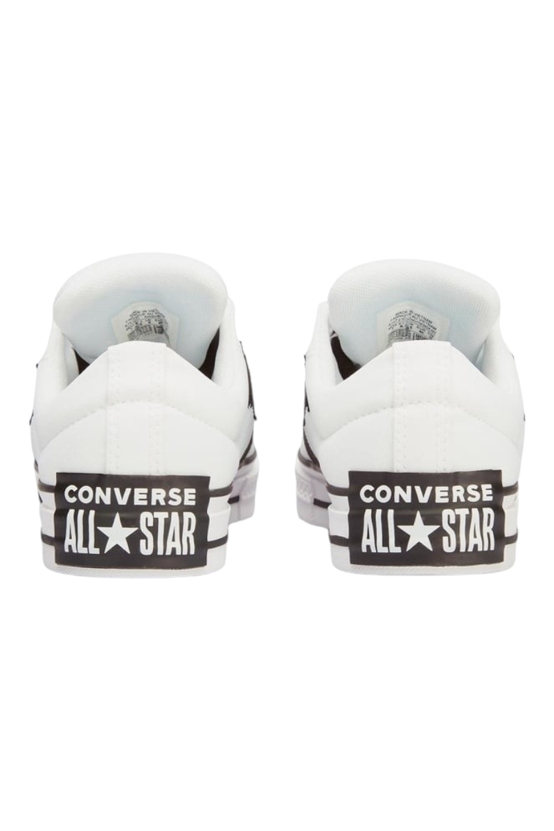 Sporline Converse Star Player Puff beyaz deri spor ayakkabı topuk detayı ve siyah All Star logolu arka görünüm