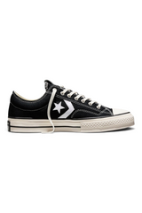 Sporline Converse Star Player 76 siyah beyaz tekstil sneaker, kauçuk tabanlı, yan kısımlarında ikonik yıldız detayı.