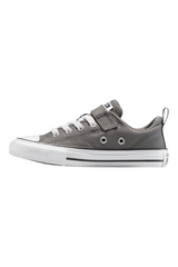Sporline Converse Street gri renkli, beyaz bağcıklı ve cırt cırtlı çocuk spor ayakkabısı