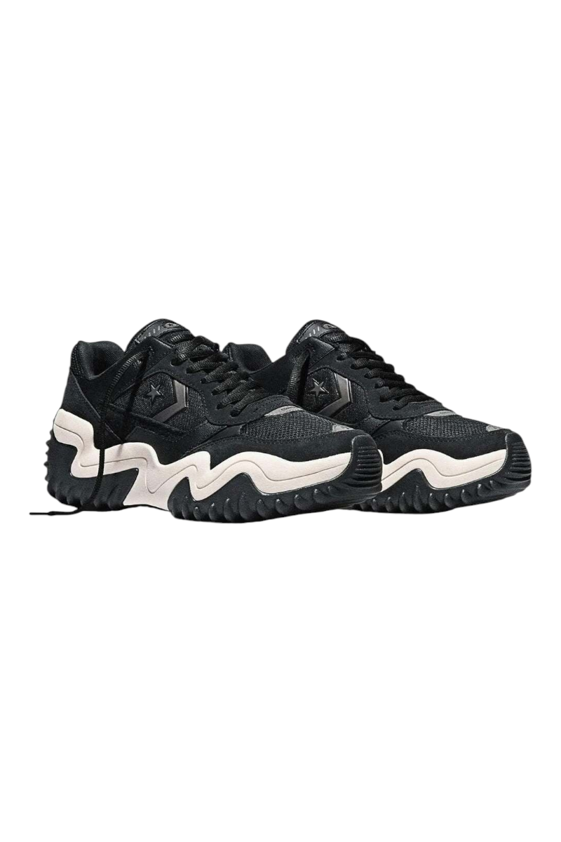 Sporline Converse Wave Motion Trainer siyah kadın günlük spor ayakkabı, dalgalı taban tasarımı ve file detaylı