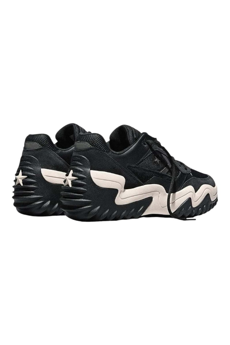 Sporline Converse Wave Motion Trainer siyah kadın günlük spor ayakkabı, dalgalı taban tasarımı ve yıldız detaylı