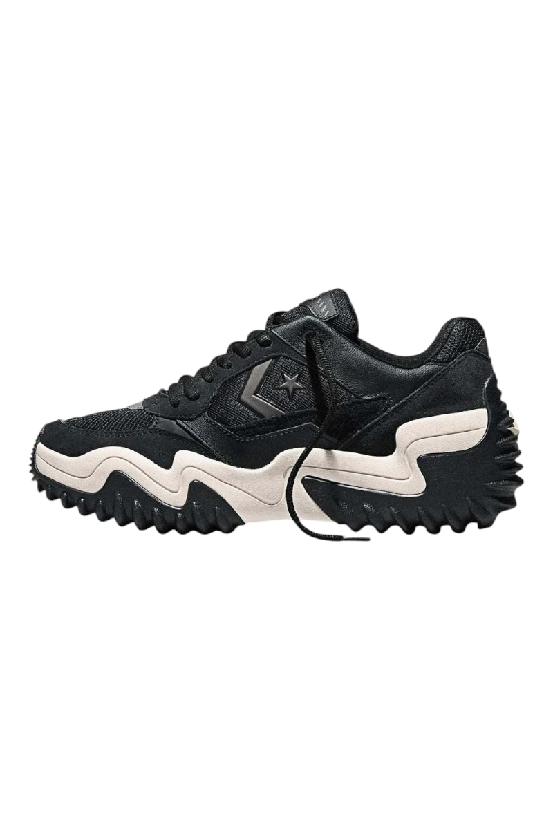 Sporline Converse Wave Motion siyah kadın günlük spor ayakkabı, dalgalı taban yapısı ve ikonik yıldız detaylı tasarım