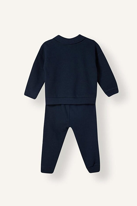 Sporline DeFacto çocuk koyu lacivert uzun kollu sweatshirt ve eşofman altı ikili takım