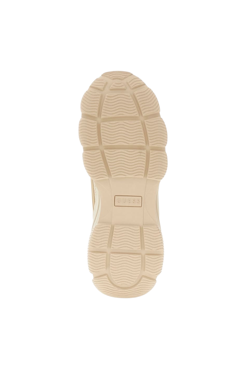 Sporline Guess kadın bej krem renkli poliüretan ve tekstil sneaker ayakkabının alt taban görünümü