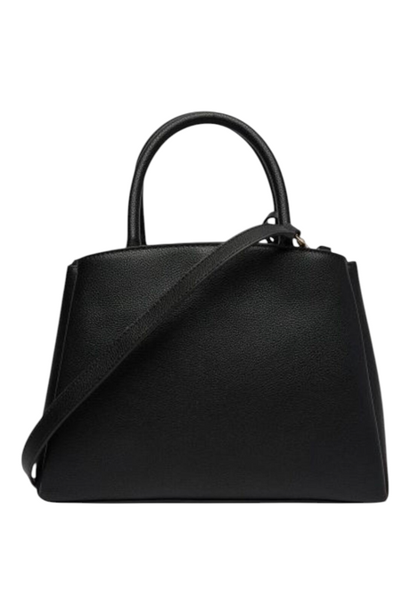 Sporline Guess Isola siyah satchel kadın el çantası, üç bölmeli iç yapısı ve şık tasarımıyla günlük kullanıma uygun.