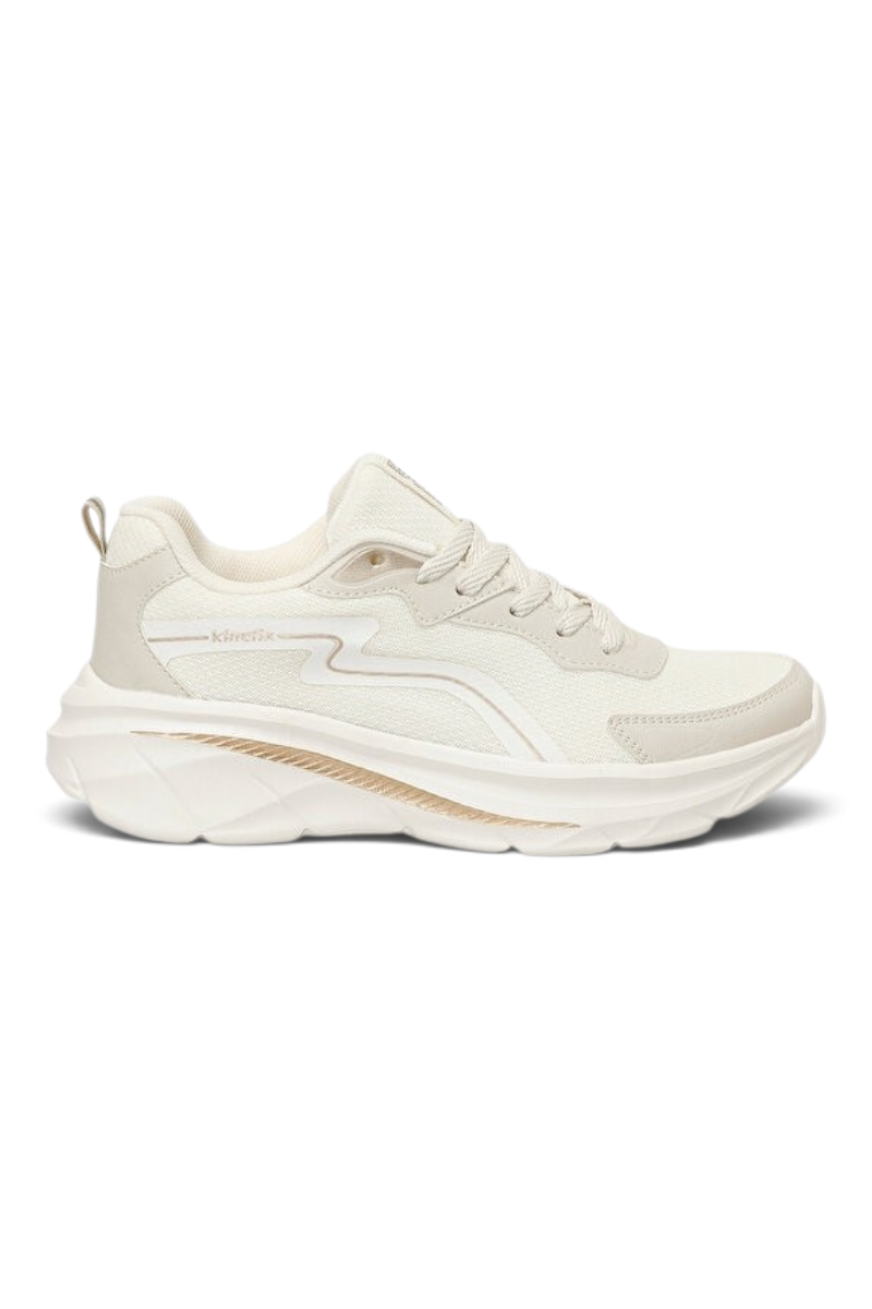Sporline Kinetix Hyper-rise TX ekru renkli, tekstil ve PU malzemeden üretilmiş kadın sneaker ayakkabı