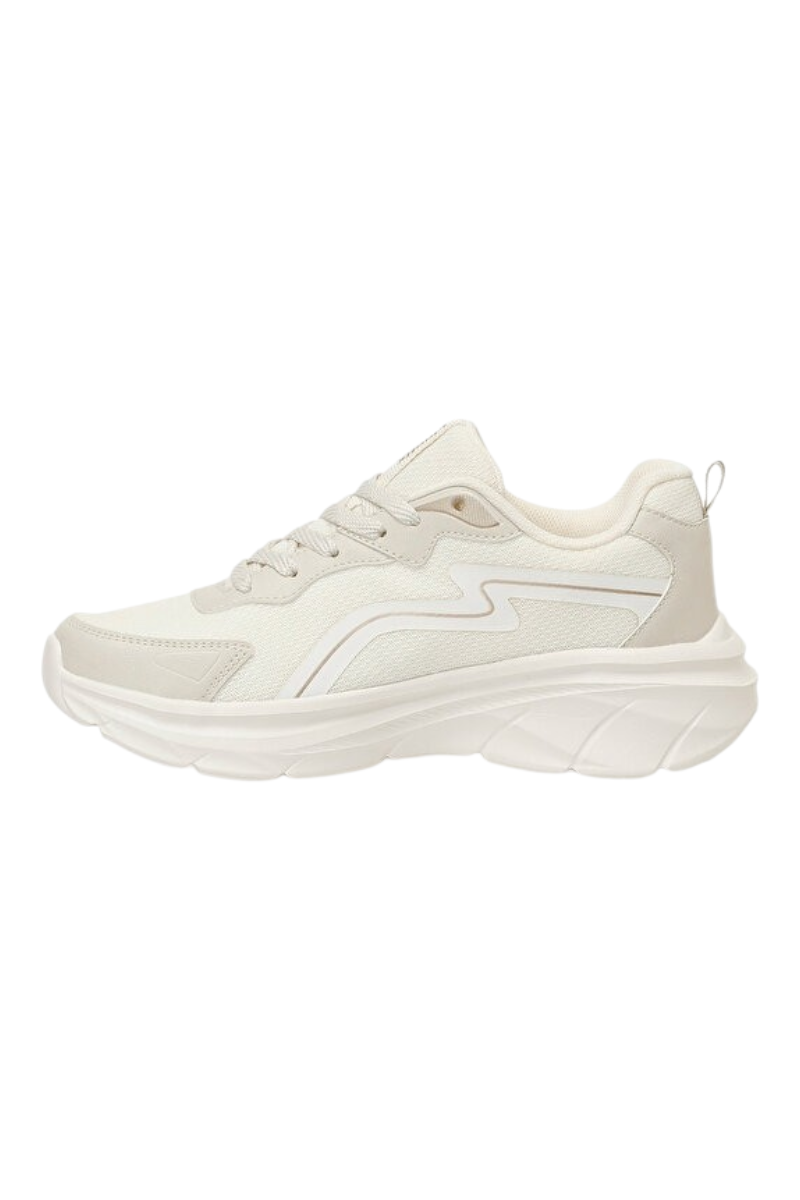 Sporline Kinetix Hyper-rise TX ekru renkli, tekstil ve PU malzemeden üretilmiş kadın sneaker ayakkabı