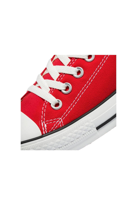 Sporline kırmızı kanvas Converse Chuck Taylor All Star spor ayakkabı, beyaz bağcıklı ve kauçuk burunlu detay