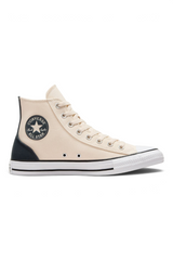 Sporline marka krem rengi kanvas Converse Chuck Taylor All Star yüksek bilekli spor ayakkabı, yan logo detaylı