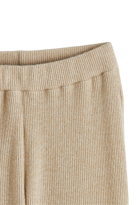 Sporline LC Waikiki açık kahve rengi, fitilli dokulu, esnek polyester karışımlı kadın pantolon detayı