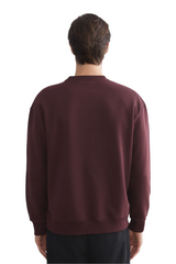 Sporline LC Waikiki bordo renkli, loose kesim, pamuk karışımlı erkek sweatshirt sırt görünümü
