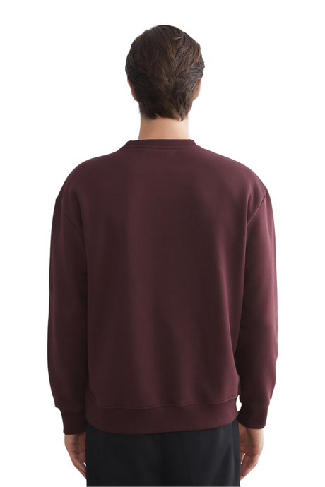 Sporline LC Waikiki bordo renkli, loose kesim, pamuk karışımlı erkek sweatshirt sırt görünümü