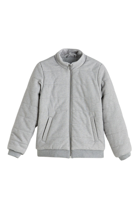 Sporline LC Waikiki gri renkli, fermuarlı, regular kesim, %100 polyester çocuk montu