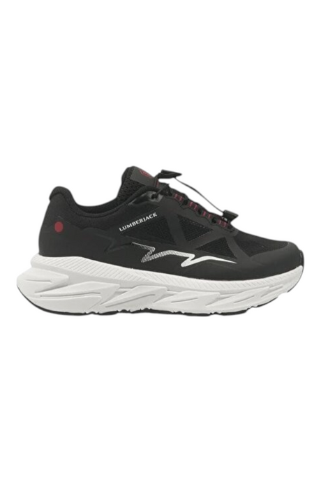 Sporline Lumberjack 6M Hoppy 6FX siyah erkek çocuk spor ayakkabı, mesh ve TPU malzemeli, beyaz phylon tabanlı