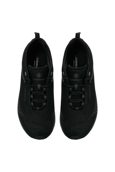 Sporline Lumberjack 6W Dare 6PR siyah erkek spor ayakkabı, tekstil ve PU malzeme, phylon tabanlı günlük yürüyüş ayakkabısı