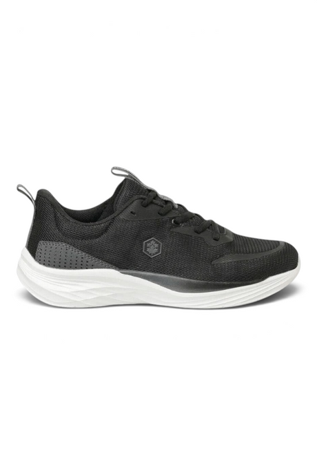 Sporline Lumberjack Enkanto siyah kadın sneaker, memory foam iç tabanlı, bağcıklı ve 3,5 cm taban yüksekliğine sahip.