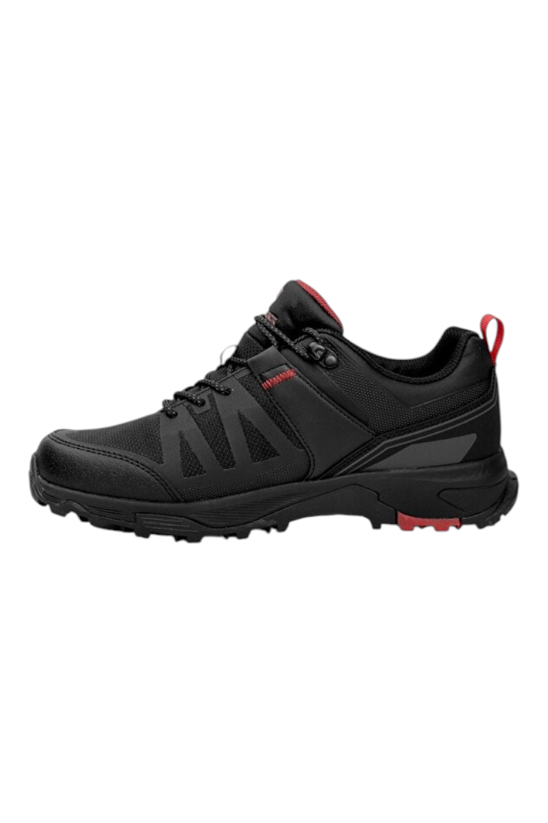 Sporline Lumberjack STAR 4PR siyah ve kırmızı detaylı erkek outdoor ayakkabı, yüksek tabanlı ve dayanıklı tasarım.
