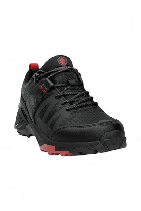 Sporline Lumberjack STAR 4PR siyah ve kırmızı detaylı erkek outdoor ayakkabı, yüksek tabanlı dayanıklı tasarım