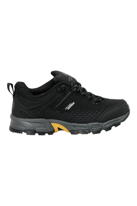Sporline Lumberjack siyah su geçirmez tekstil outdoor ayakkabı, bağcıklı tasarım ve kaymaz termoplastik taban