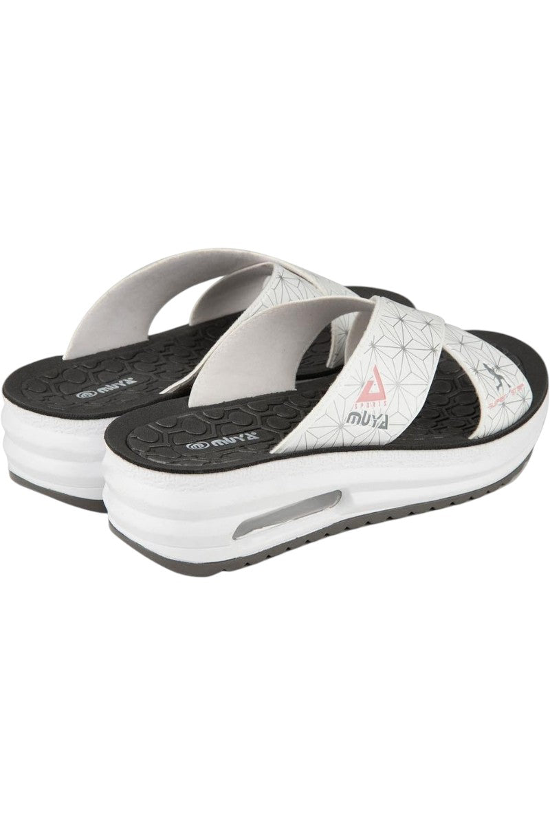 Sporline Muya Axis füme renkli, geometrik desenli, airmax tabanlı anatomik kadın terlik