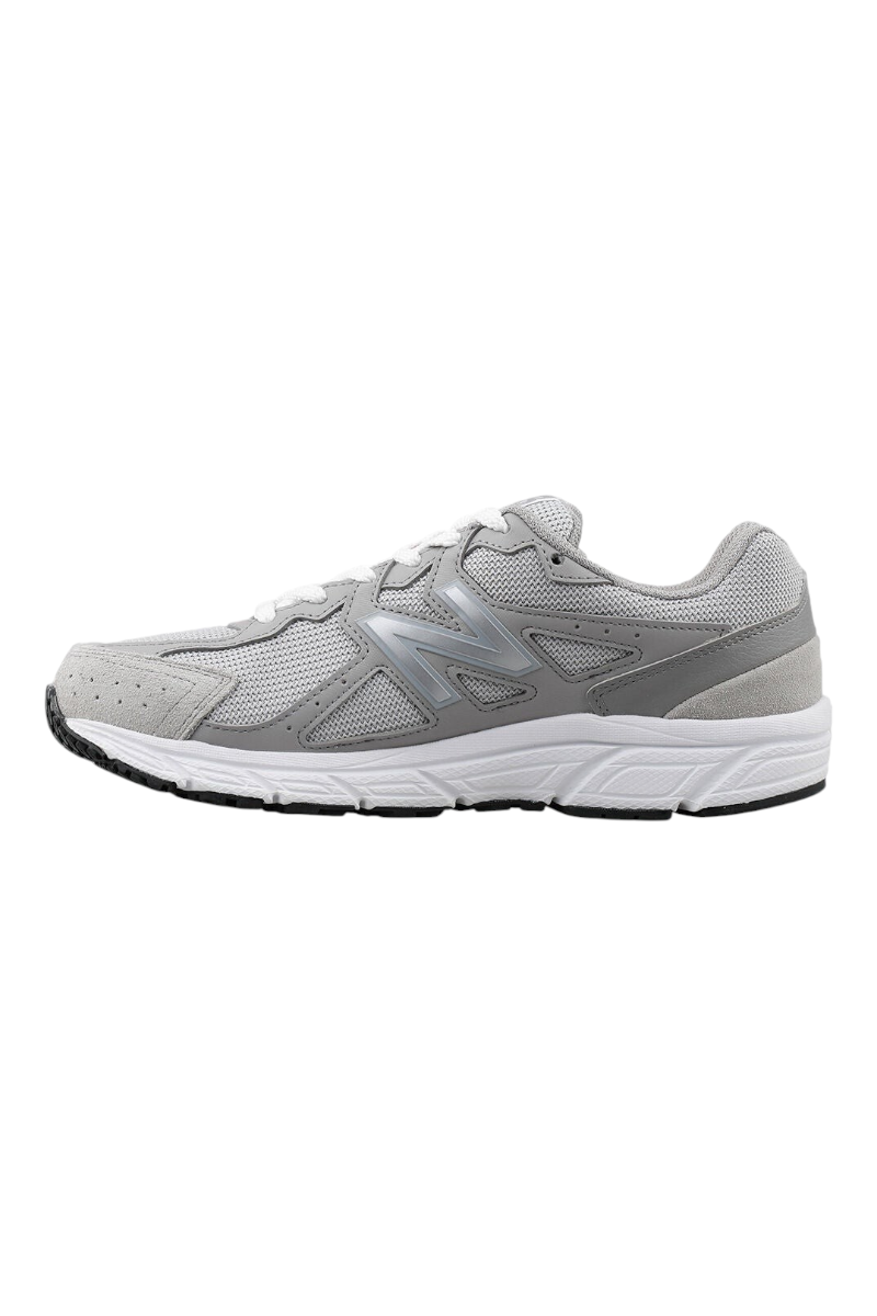 Sporline New Balance 480 gri unisex günlük spor ayakkabı, süet ve file detaylı yan profil görünümü