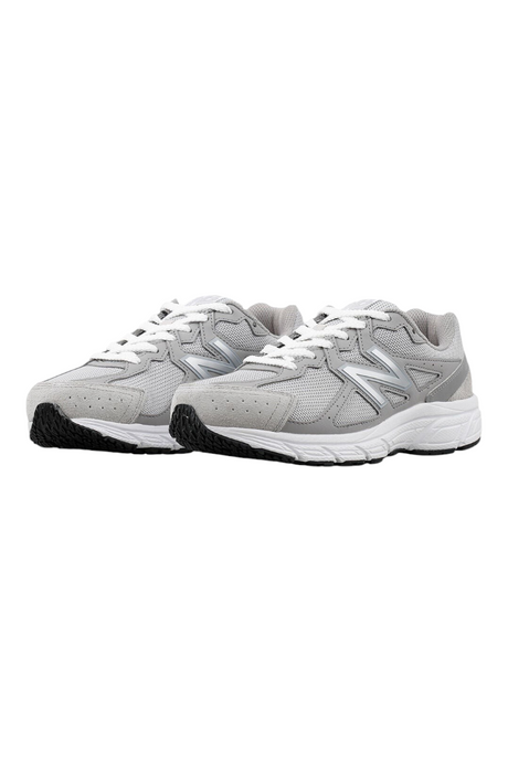 Sporline New Balance 480 unisex gri günlük spor ayakkabı, beyaz bağcıklı ve file detaylı tasarım