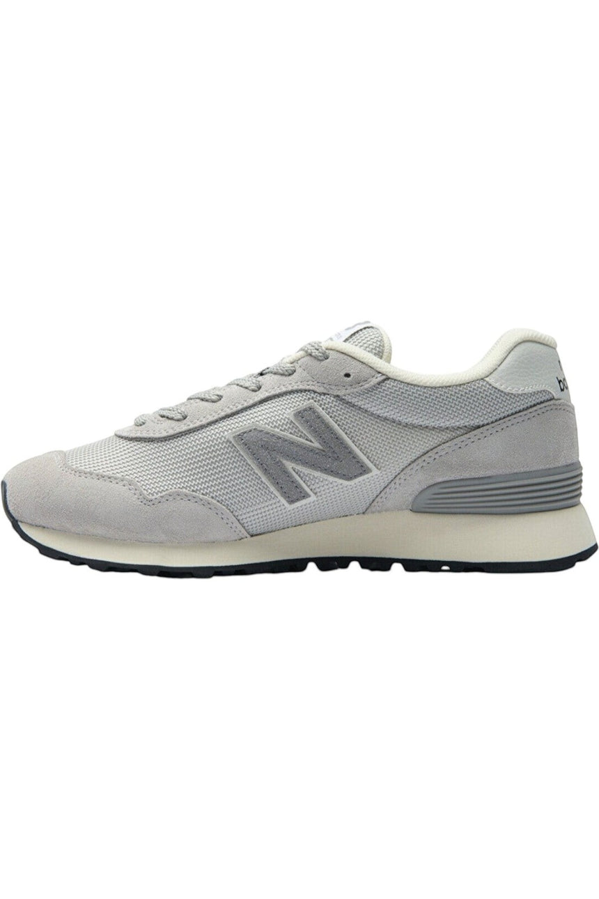 Sporline New Balance ML515GGR erkek spor ayakkabı, gri ve beyaz renklerde file ve süet detaylı retro tasarım