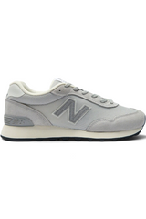 Sporline New Balance ML515GGR erkek spor ayakkabı, gri ve beyaz renkli, file ve süet detaylı retro tasarım.