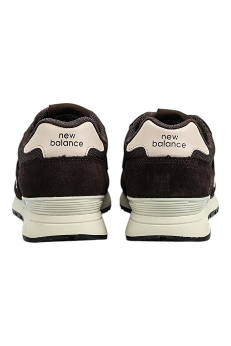 Sporline New Balance W5653RK kadın spor ayakkabı, kahverengi deri ve tekstil detaylı arka görünüm.
