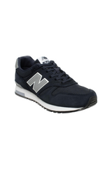 Sporline New Balance ML565NVY lacivert süet ve tekstil günlük erkek spor ayakkabı, beyaz tabanlı bağcıklı tasarım