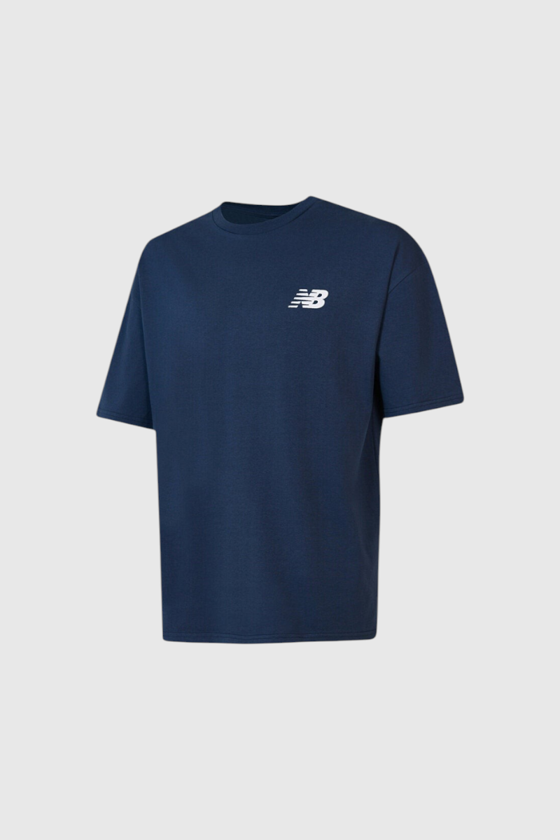 Sporline New Balance lacivert pamuklu regular kesim kısa kollu erkek t-shirt