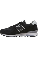 Sporline New Balance ML565BLK siyah deri ve tekstil erkek spor ayakkabı, yan profil görünümü
