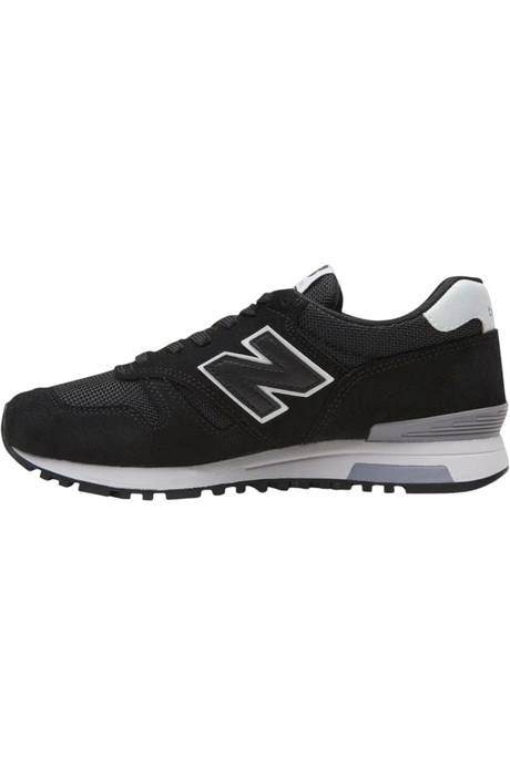 Sporline New Balance ML565BLK siyah deri ve tekstil erkek spor ayakkabı, yan profil görünümü