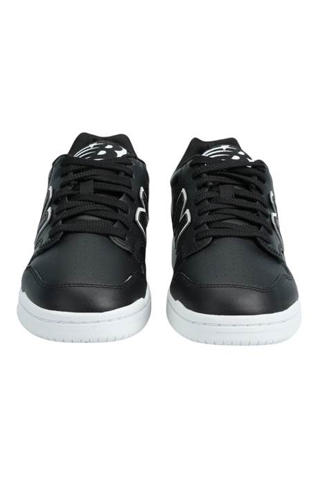 Sporline New Balance BB480LBT unisex siyah beyaz deri spor ayakkabı, ön görünüm