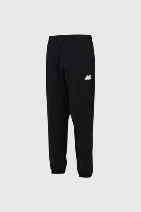 Sporline New Balance MNP1642 siyah erkek eşofman altı, beyaz logolu rahat kesim günlük spor pantolon